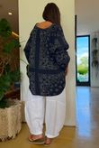 Ole Bubble Cotton Bandana Laurie Blouse Navy